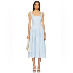 Astr Light Blue Midi Dress